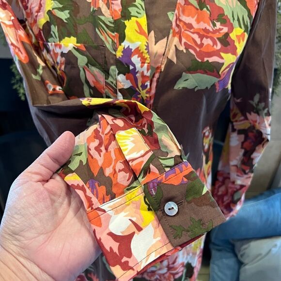 Soft Surroundings brown floral pull over tunic PS - Picture 5 of 13